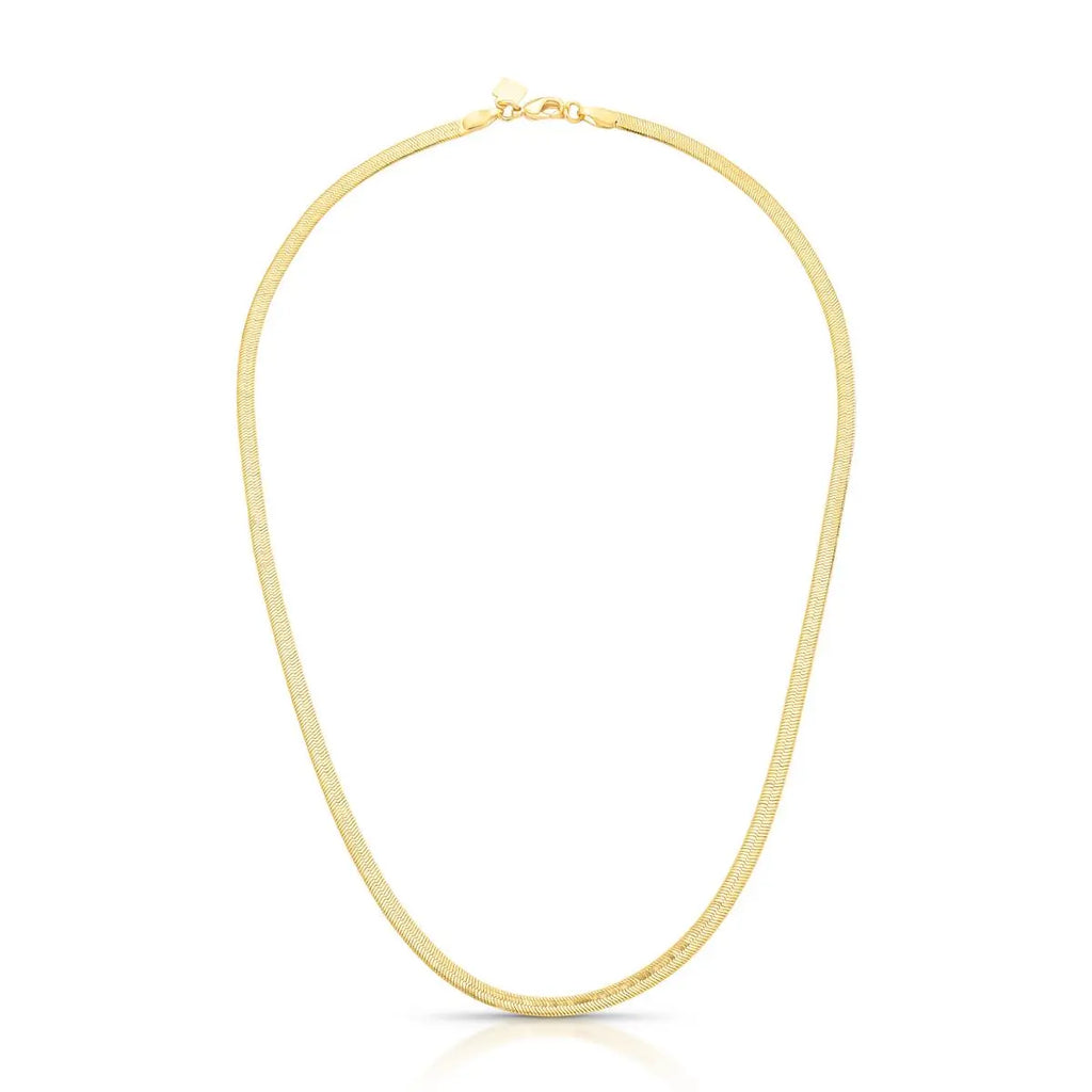 Colar Folheado a Ouro em Malha Esteira Laminada e Lisa