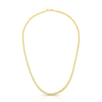 Colar Folheado a Ouro em Malha Esteira Laminada e Lisa