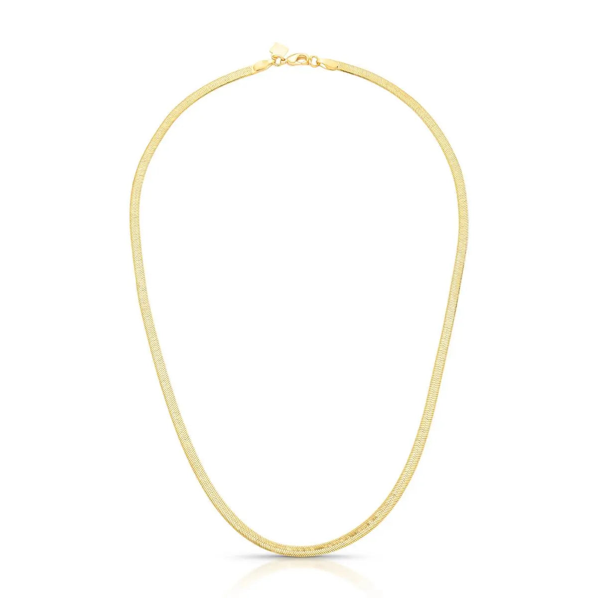 Colar Folheado a Ouro em Malha Esteira Laminada e Lisa