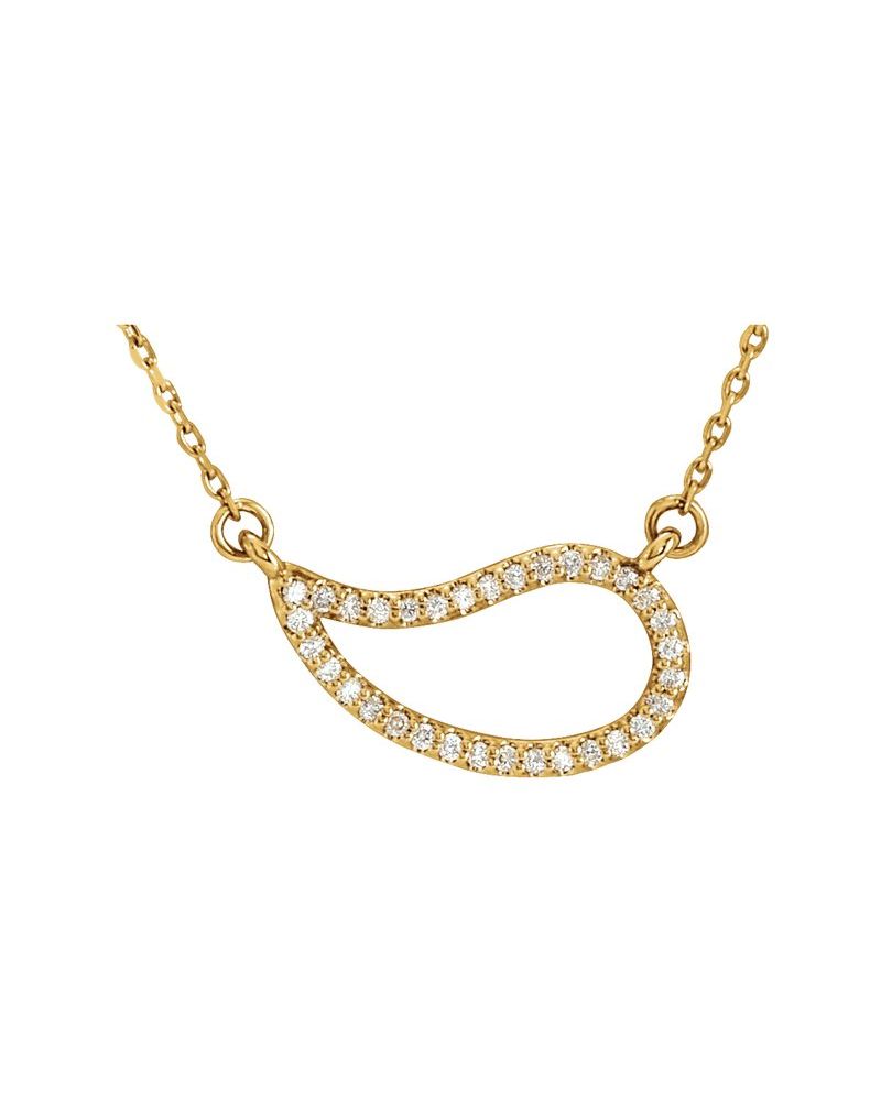 Colar Paisley Cravejado em Ouro 14k com Diamantes Naturais