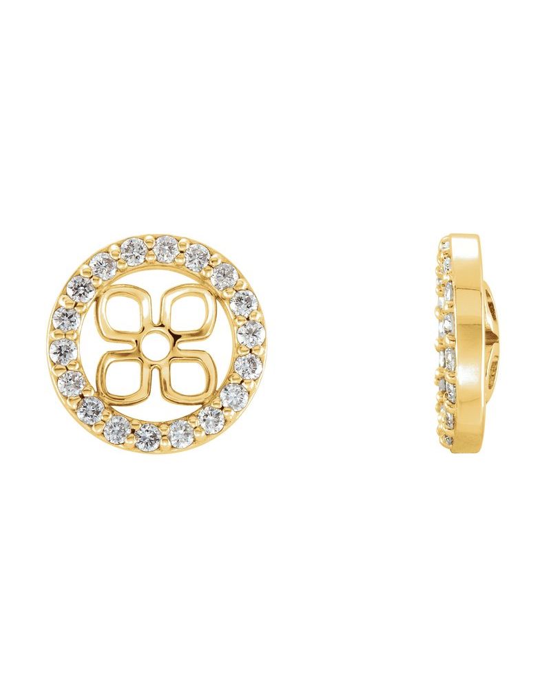 Jaqueta para Brinco Halo em Ouro 14k com Diamantes Naturais – Modelo 3