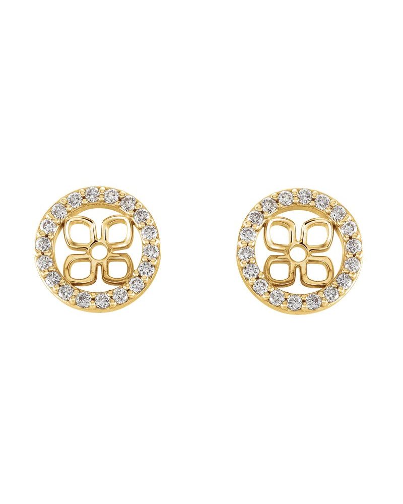 Jaqueta para Brinco Halo em Ouro 14k com Diamantes Naturais – Modelo 3