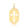 Pingente Masculino Placa Cruz Old