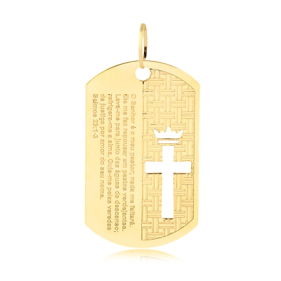 Pingente Masculino Placa Textura Vzd