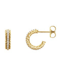 Brinco de Aro Torcido Cravejado em Ouro 14k com Diamantes Naturais