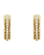 Brinco de Aro Torcido Cravejado em Ouro 14k com Diamantes Naturais