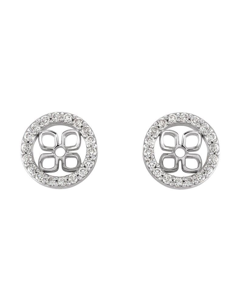 Jaqueta para Brinco Halo em Ouro 14k com Diamantes Naturais – Modelo 3