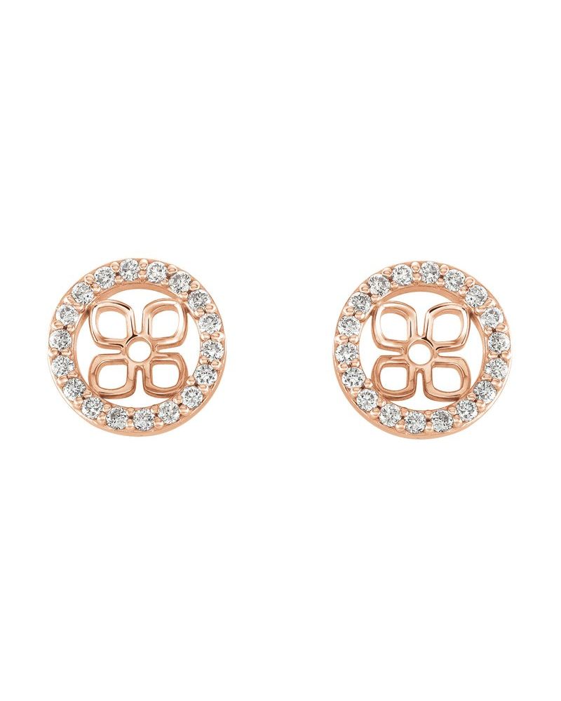 Jaqueta para Brinco Halo em Ouro 14k com Diamantes Naturais – Modelo 3