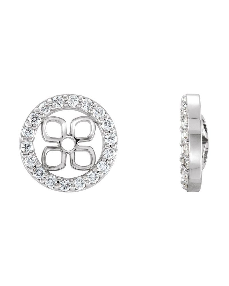 Jaqueta para Brinco Halo em Ouro 14k com Diamantes de Laboratório – Modelo 2