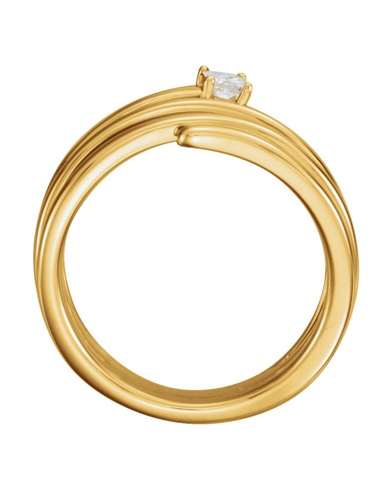Anel Espiral Cravejado em Ouro 14k com Diamantes Naturais