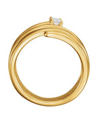 Anel Espiral Cravejado em Ouro 14k com Diamantes Naturais