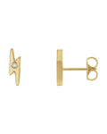 Brinco Raio em Ouro 14k com Diamantes Naturais