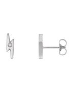 Brinco Raio em Ouro 14k com Diamantes Naturais