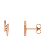 Brinco Raio em Ouro 14k com Diamantes Naturais