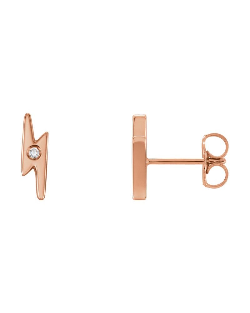 Brinco Raio em Ouro 14k com Diamantes Naturais
