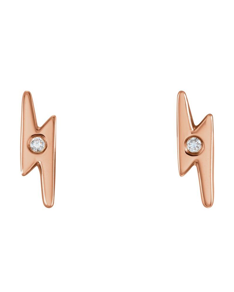 Brinco Raio em Ouro 14k com Diamantes Naturais