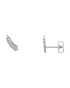 Brinco Ear Climber Folha em Ouro 14k com Diamantes Naturais