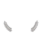 Brinco Ear Climber Folha em Ouro 14k com Diamantes Naturais