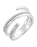 Anel Vazado em Ouro 14k com Diamantes Naturais – Modelo 16