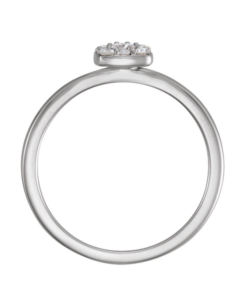 Anel Cluster Empilhável em Ouro 14k com Diamantes Naturais – Modelo 4