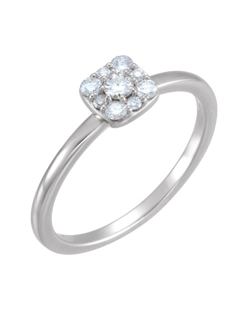 Anel Cluster Empilhável em Ouro 14k com Diamantes Naturais – Modelo 4