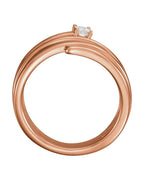 Anel Espiral Cravejado em Ouro 14k com Diamantes Naturais