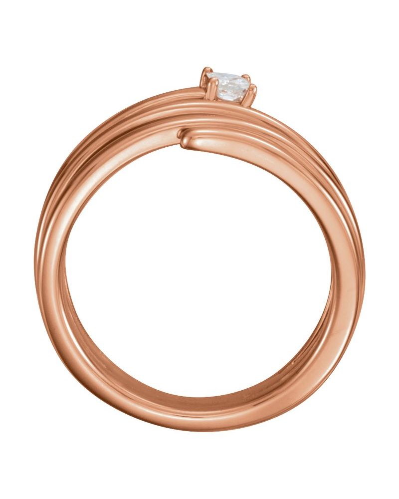 Anel Espiral Cravejado em Ouro 14k com Diamantes Naturais