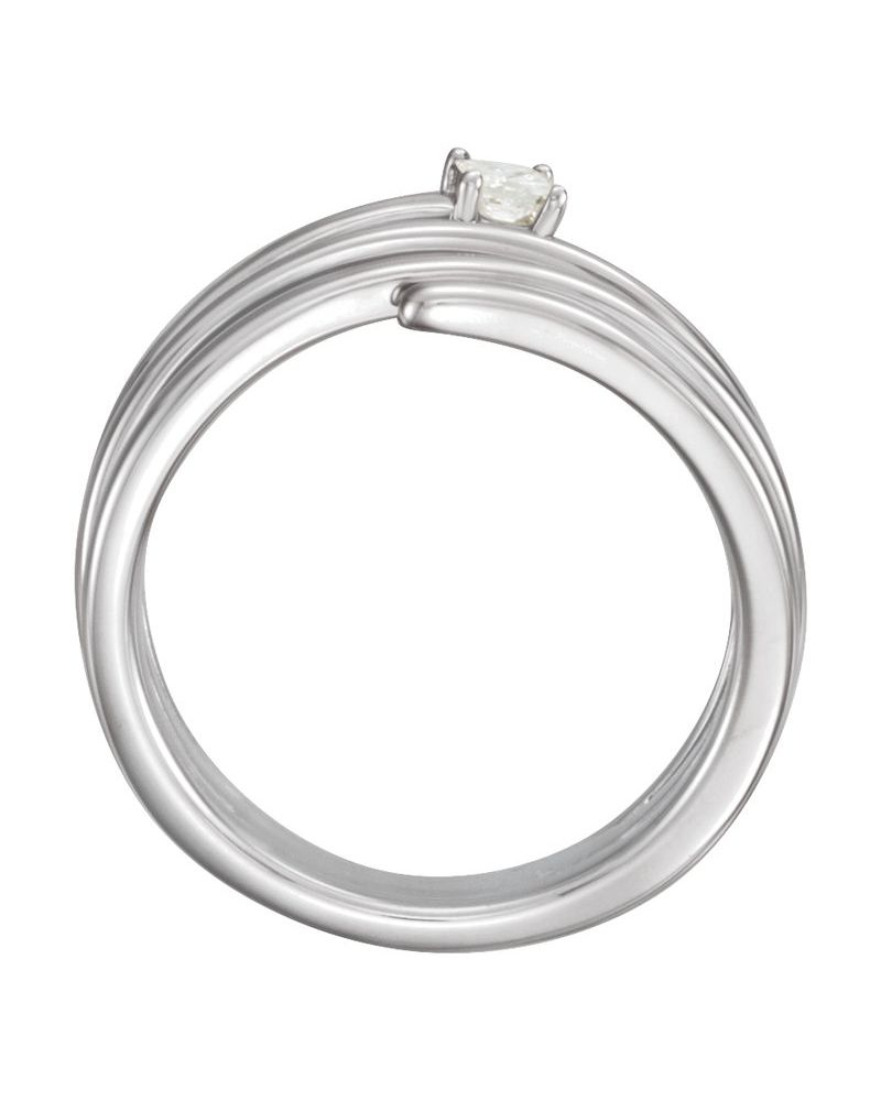 Anel Espiral Cravejado em Ouro 14k com Diamantes Naturais
