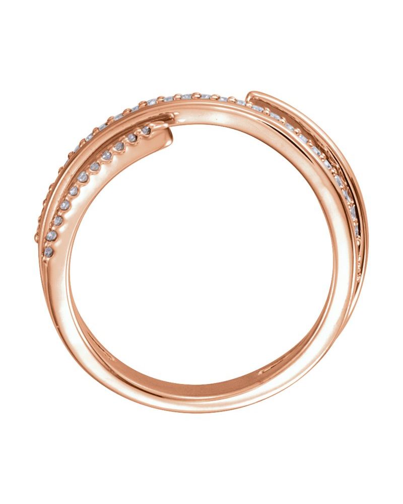 Anel Vazado em Ouro 14k com Diamantes Naturais – Modelo 16
