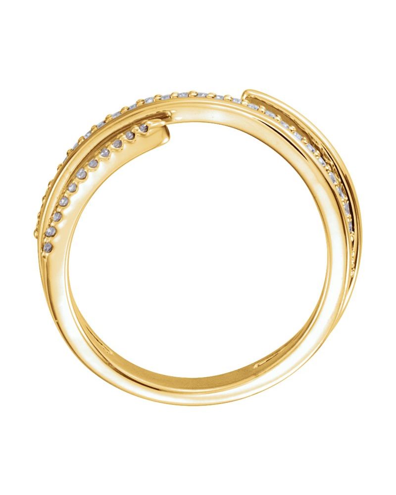 Anel Vazado em Ouro 14k com Diamantes Naturais – Modelo 16