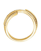 Anel Vazado em Ouro 14k com Diamantes Naturais – Modelo 16