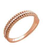 Anel Bolinhas em Ouro 14k com Diamantes Naturais – Modelo 5