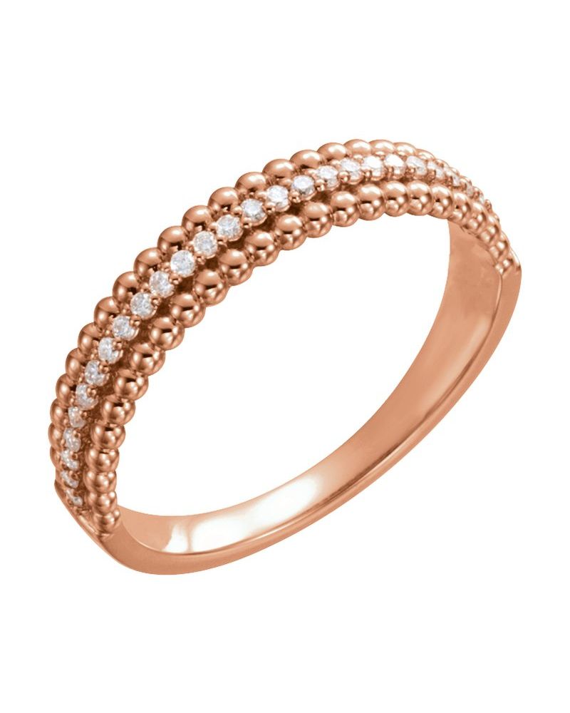 Anel Bolinhas em Ouro 14k com Diamantes Naturais – Modelo 5