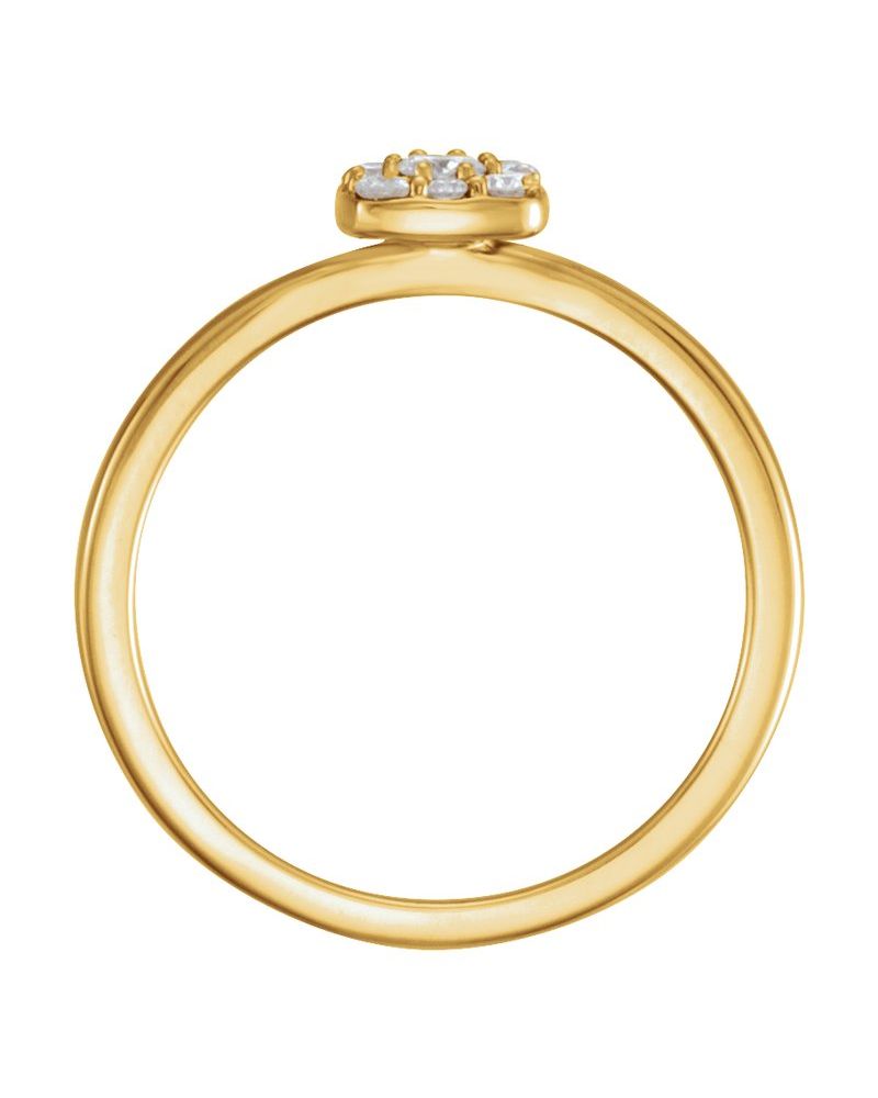 Anel Cluster Empilhável em Ouro 14k com Diamantes Naturais – Modelo 4