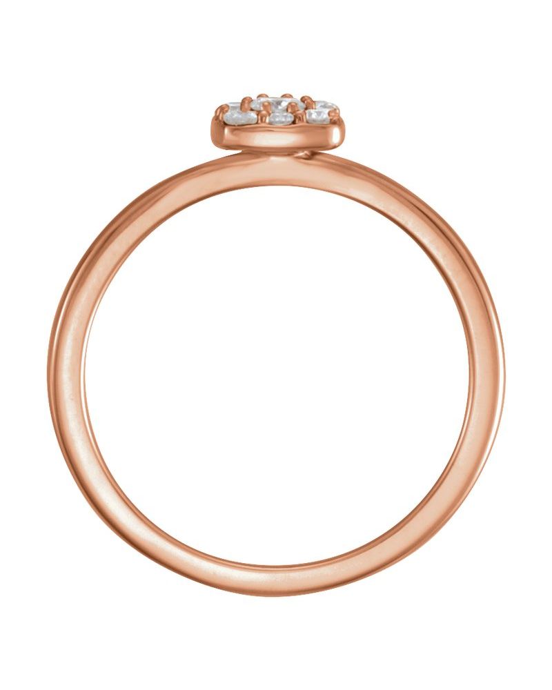Anel Cluster Empilhável em Ouro 14k com Diamantes Naturais – Modelo 4