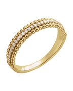 Anel Bolinhas em Ouro 14k com Diamantes Naturais – Modelo 5