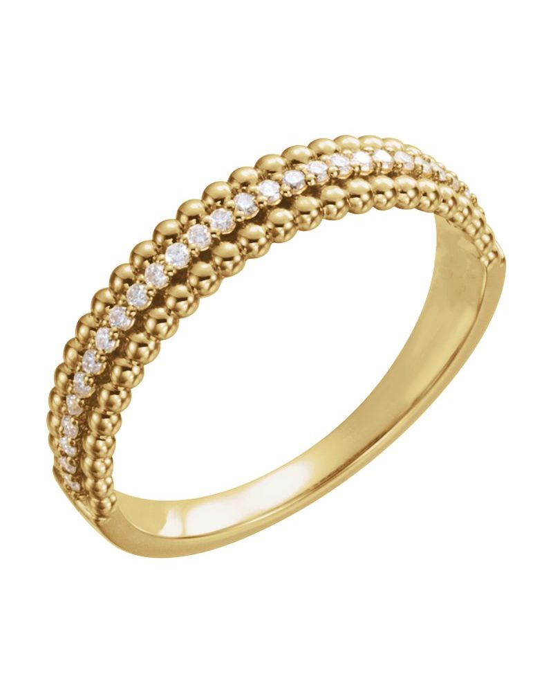 Anel Bolinhas em Ouro 14k com Diamantes Naturais – Modelo 5