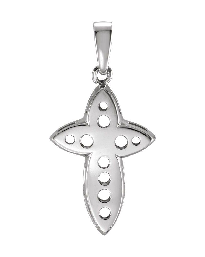 Pingente Diamantado Cruz em Ouro 14k com Diamantes Naturais
