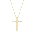 Colar Folheado a Ouro com Pingente de Cruz Cravejado