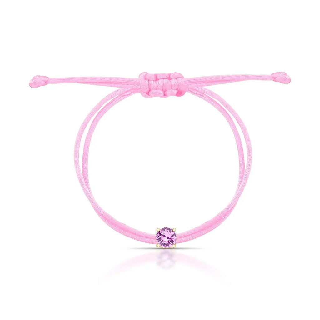 Pulseira de Prata 925 Banhada a Ouro Regulável Kids com Zircônia Redonda Prateada
