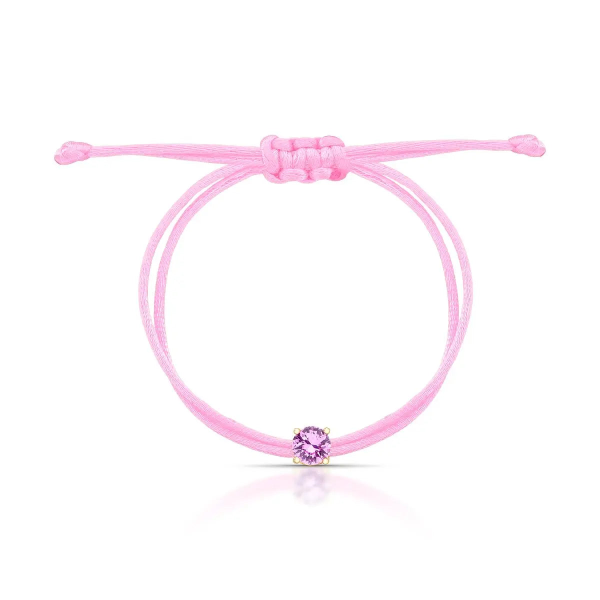 Pulseira de Prata 925 Banhada a Ouro Regulável Kids com Zircônia Redonda Prateada