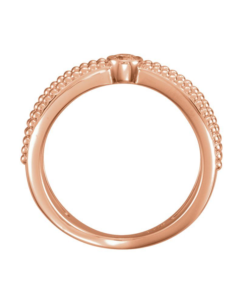 Anel Bolinhas com Cravação Bezel em Ouro 14k com Diamantes Naturais – Modelo 2