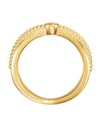 Anel Bolinhas com Cravação Bezel em Ouro 14k com Diamantes Naturais – Modelo 2