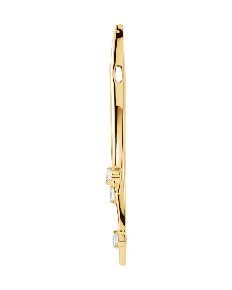 Pingente Três Pedras Orgânico em Ouro 14k com Diamantes Naturais – Modelo 5