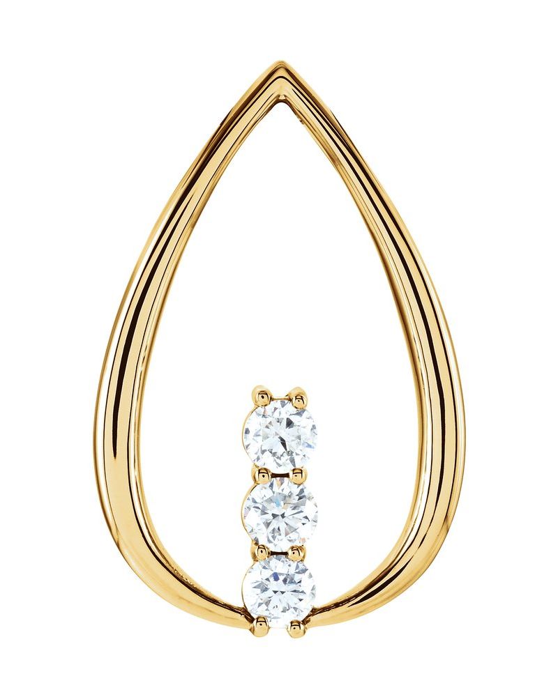 Pingente Três Pedras Orgânico em Ouro 14k com Diamantes Naturais – Modelo 8