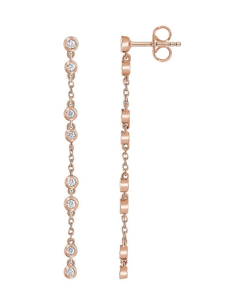 Brinco Corrente em Ouro 14k com Diamantes Naturais