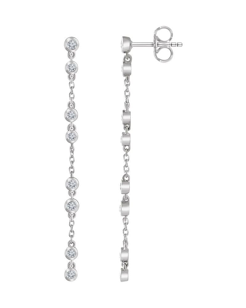 Brinco Corrente em Ouro 14k com Diamantes Naturais