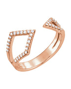 Anel Geométrico em Ouro 14k com Diamantes Naturais – Modelo 2