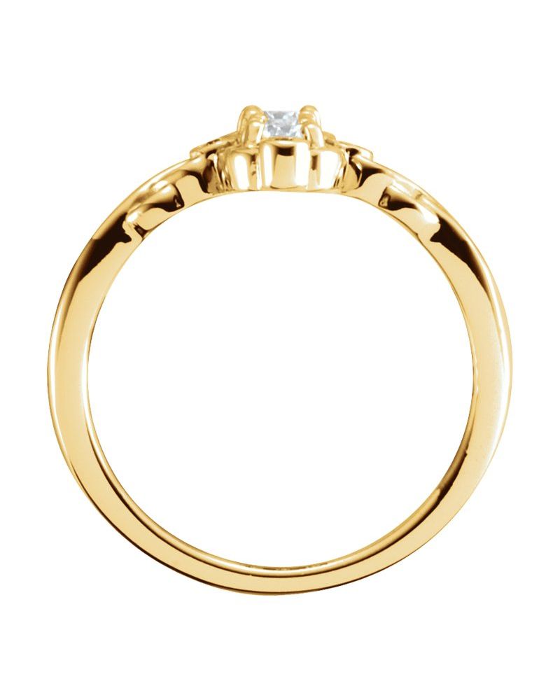 Anel Três Pedras em Ouro 14k com Diamantes Naturais – Modelo 7