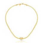 Choker Folheada a Ouro com Pingente de Coração Vazado e Liso